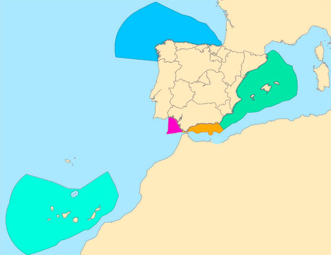 mapa de las aguas territoriales espanolas