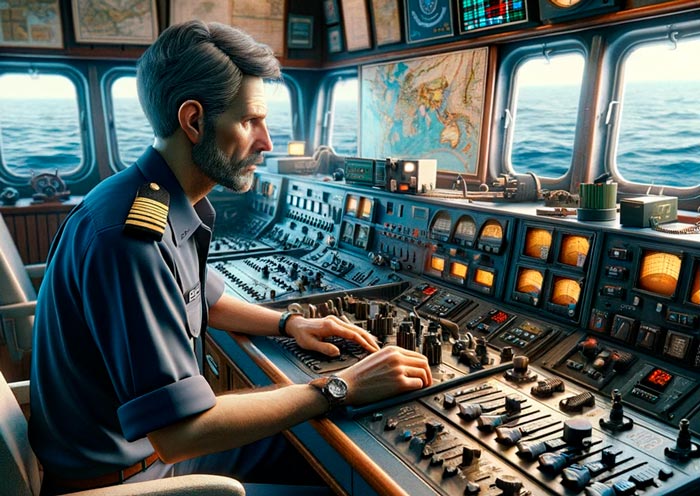operador de radio en barco