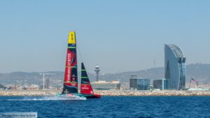 America's Cup sailing boats in the port of Barcelona